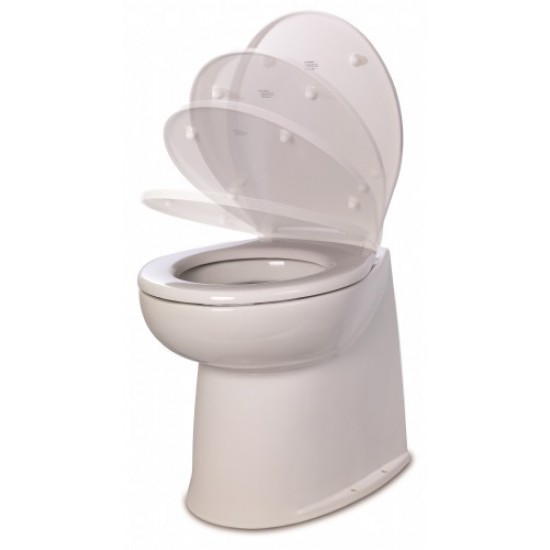 Jabsco De Luxe 17  elektr. toilet 12V, recht met solenoid, soft closing