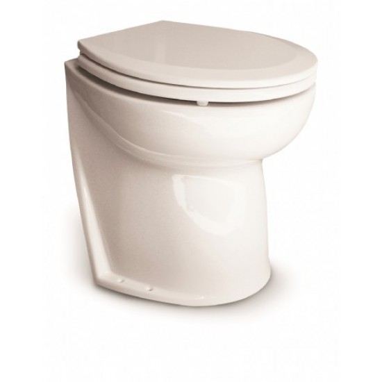 Jabsco De Luxe 17  elektr. toilet 12V, schuin met spoelwaterpomp