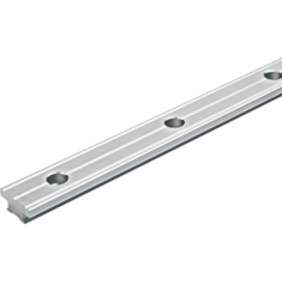 Antal Aluminium T-rail 32x6, gatmaat Ø6mm, gatafstand 100mm (zilver geanodiseerd)