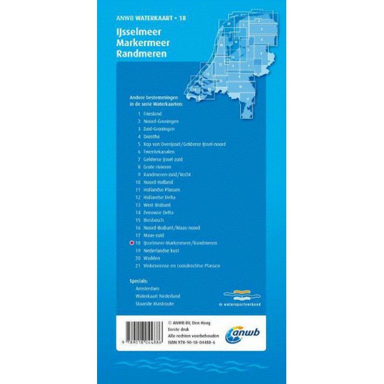 Waterkaart 18. IJsselmeer-Markermeer-Randmeren