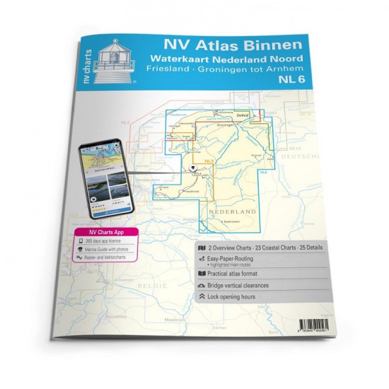 NV Atlas NL 6 Waterkaart Nederland Noord, Friesland - Arnhem 2024