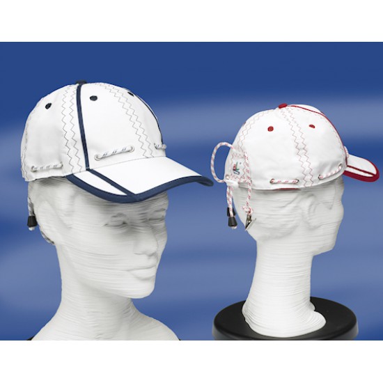 Baseballcap - Sailorscap met beschermklem - Wit - Rood -
