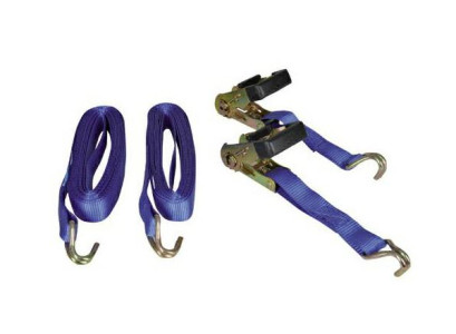 Spanband met ratelgesp & j-haak 28mm 6.0m (2 stuks)