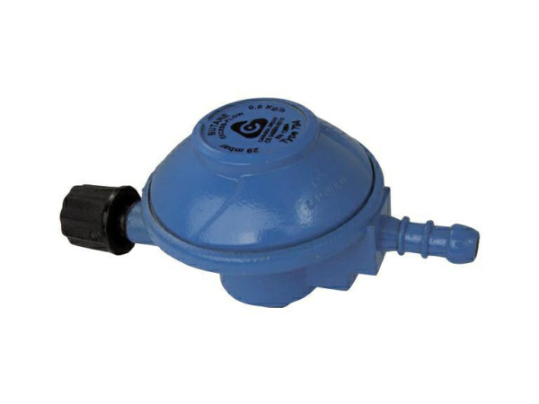 Gasdrukregelaar campinggas 30mbar met 8mm slangpilaar