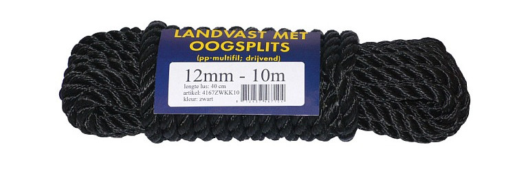 Prijslandvast 12mm x 10m Zwart