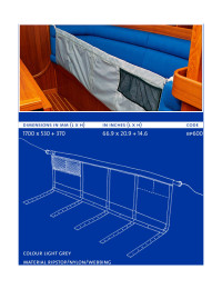 Bank afschermnet 170 x 53 + 37 cm