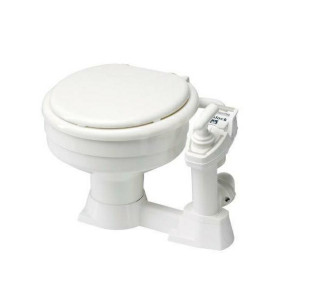 Handtoilet Sealock met bajonet sluiting, pot en bril kunststof wit