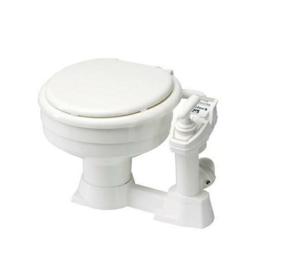 Handtoilet Sealock met bajonet sluiting, pot en bril kunststof wit