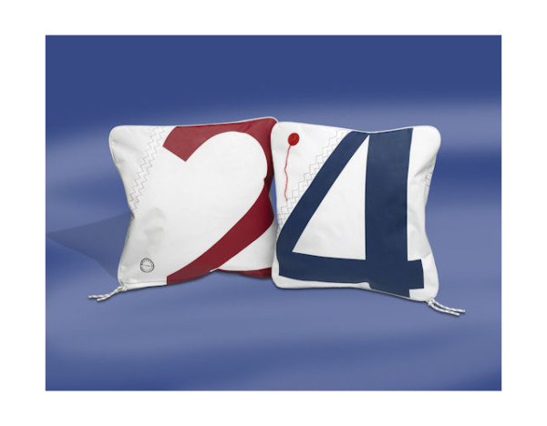 Cushion - Kussen 40 x 40 cm met vulling - Wit - Blauw - 40 x 40 cm