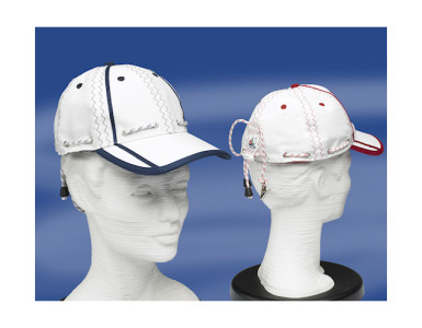 Baseballcap - Sailorscap met beschermklem - Wit - Rood -