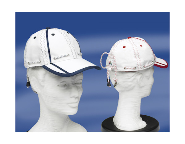 Baseballcap - Sailorscap met beschermklem - Wit - Rood -