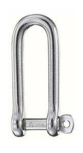 D-sluiting lang met gezekerde bout RVS 6 mm