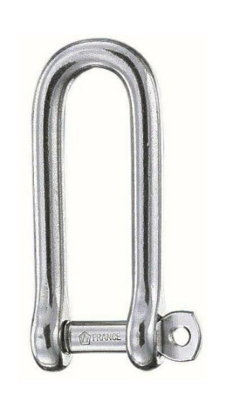 D-sluiting lang met gezekerde bout RVS 6 mm