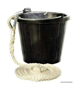 Rubber emmer 8 liter met 3 meter lijn