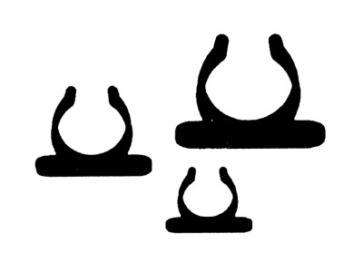 Kunststof Clips, diameter 25mm, zwart