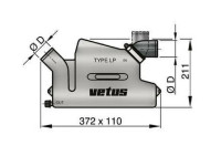 VETUS kunststof waterlock type LP45 met draaibare inlaat, 45 mm