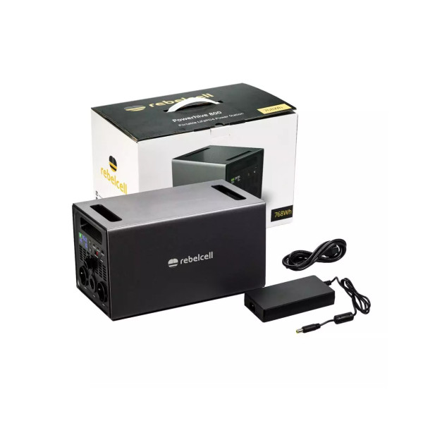 Powerstation Rebelcell Powerhive 800 met Zuivere Sinus inclusief 7 uitgangen en op te laden via zonn