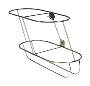 allpa RVS Fenderhouder, schuin model voor 2 stootwillen (links), (Majoni 3)