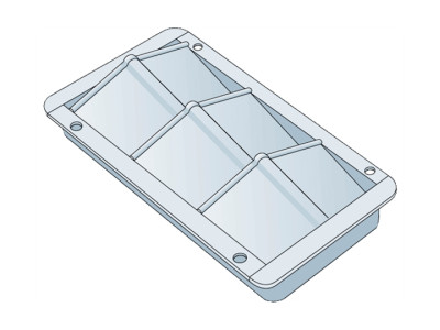 Rvs Ventilatierooster 323,9 x 114,3 x 25,4 mm