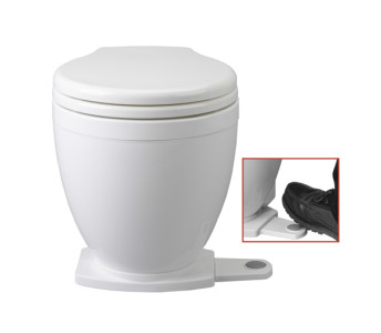 Jabsco LITE FLUSH elektr. toilet 12V met voetschakelaar bediening