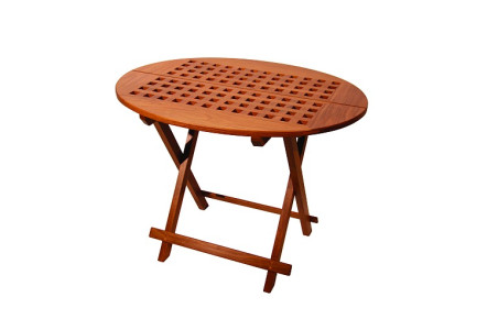 Klaptafel ovaal, blokrooster