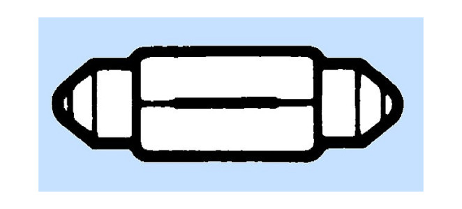2 LAMP 12V 5W 41MM BUIS