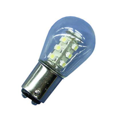 1 LED BAy15D 8-30V LED IN GLAS ROOD