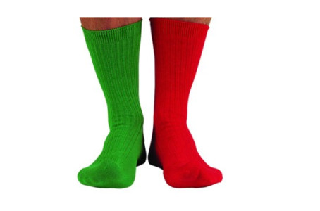 Sokken - rood - groen port&starboard