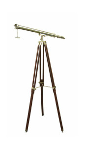 Telescoop messing op statief L:100-H:160cm vergroot 10x