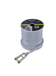Vallijn met valsluiting wit-blauw 8mm 30m